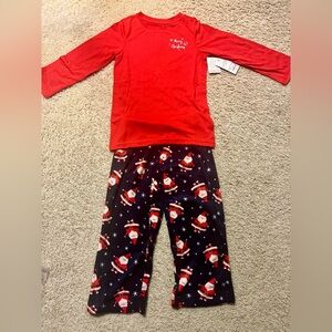 New Boy’s Size 4 Christmas Holiday Red Santa Fleece Pants Pajamas PJ’s